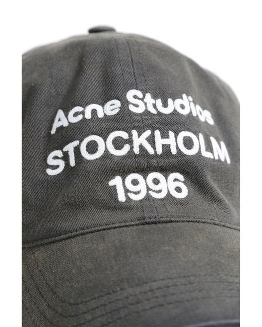 Acne Black 1996 Logo Baseball Cap for men