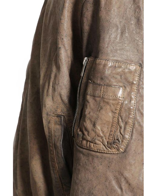 ALEXANDER DIGENOVA Brown Leather Bomber Jacket for men