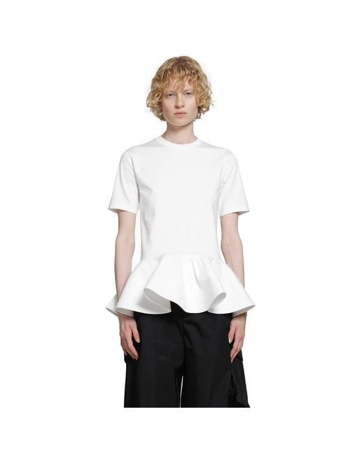 Alaïa White Cotton Jersey Crinoline T-Shirt