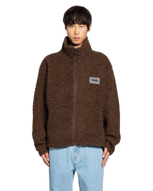 Napapijri Brown Martine Rose T-Emin Wool Fleece Jacket for men