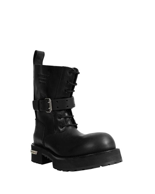 Balenciaga Black Venom Lace-Up Booties for men