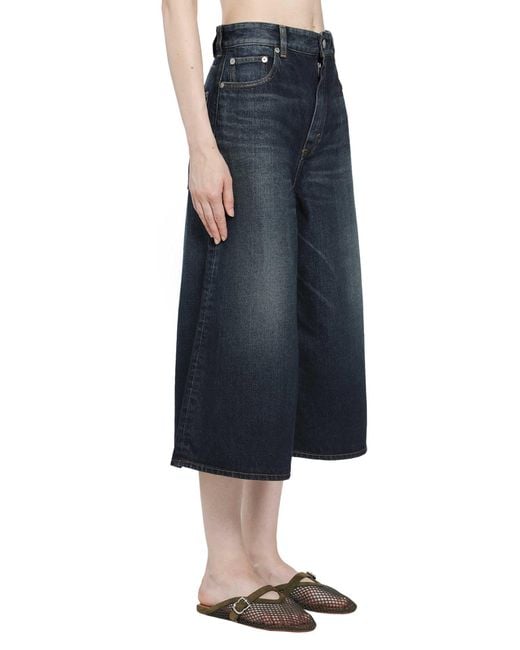 Alaïa Blue Palazzo Denim Bermuda Shorts