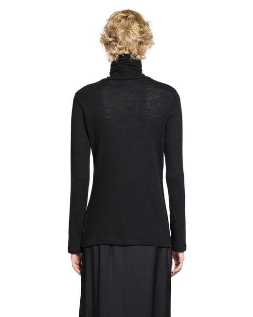 Yohji Yamamoto Black Highneck Long Sleeve T-Shirt