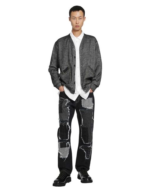 Junya Watanabe Gray Wool Nylon Cardigan for men