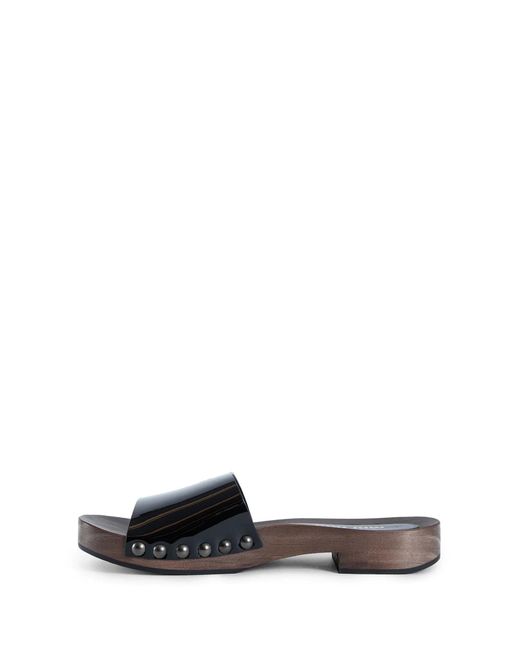 Miu Miu Black Patent Leather Clogs