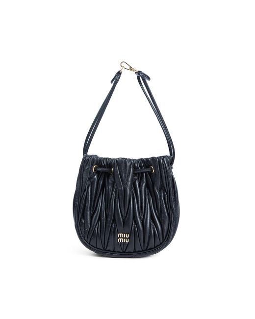 Miu Miu Black Matelassé Nappa Leather Pouch