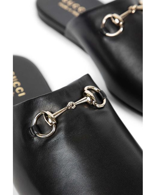 Gucci Black Lucy Leather Mules for men