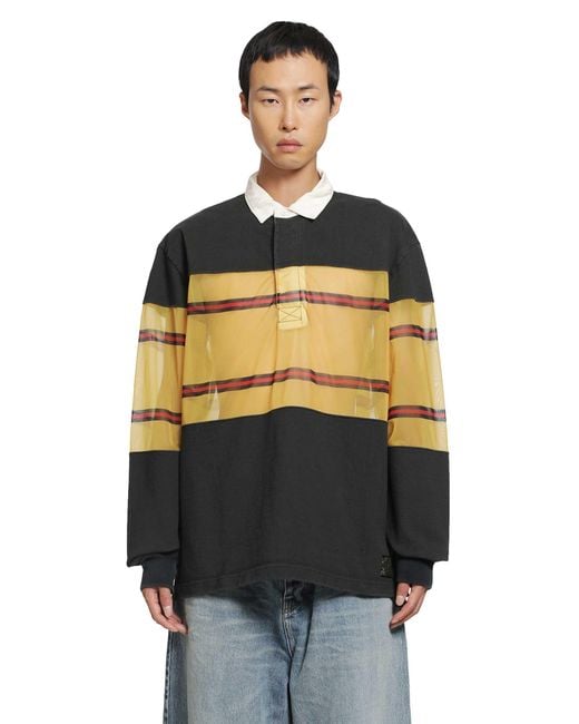 Kapital Black Dense Jersey X Sheer Jersey Rugby Polo for men
