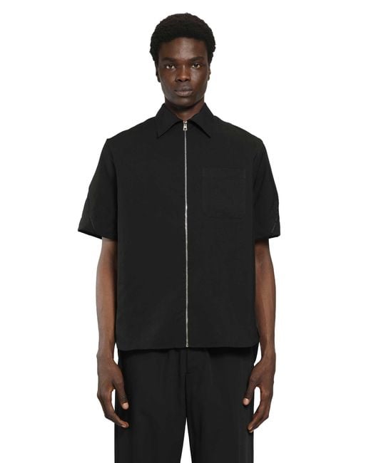 Givenchy Black Couture Seam Zip-Up Shirt for men