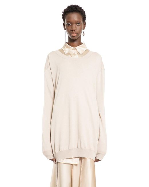 Ann Demeulemeester Natural Cotton Cashmere Silk Knit