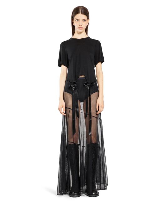 Simone Rocha Black Easy T-Shirt With Bow Tails