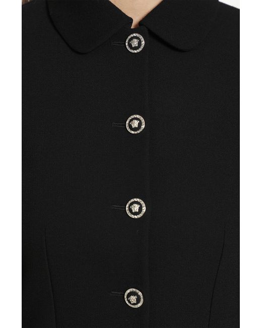 Versace Black Double Wool Crop Jacket