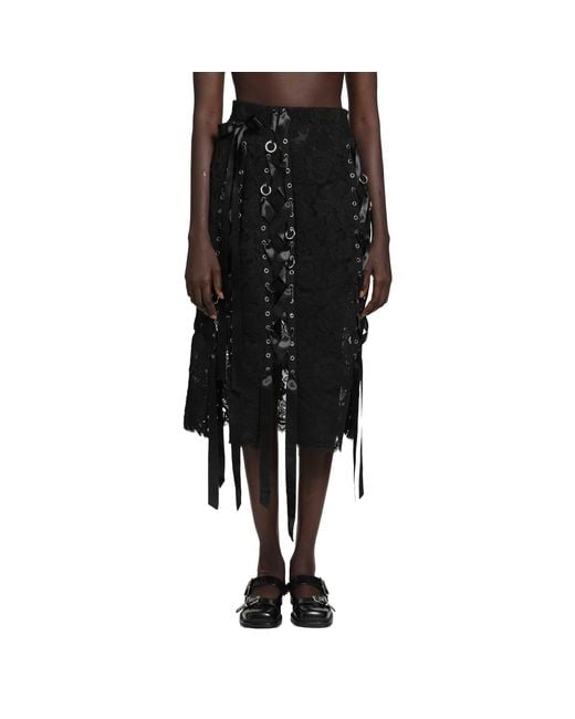 Simone Rocha Black Unraveling Ribbon Ring Skirt