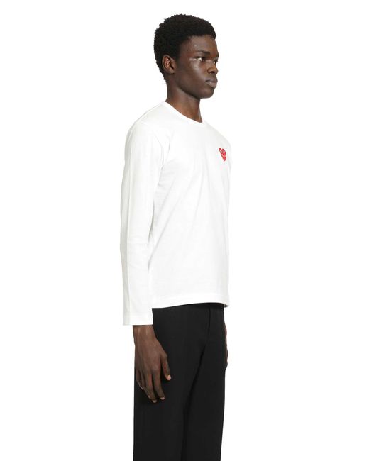 COMME DES GARÇONS PLAY White Heart Long Sleeve T-Shirt for men