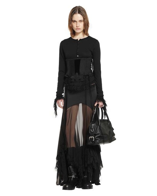 Ann Demeulemeester Black Aina Midi Skirt