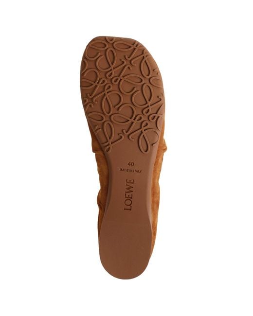 Loewe Brown Suede Ballerinas