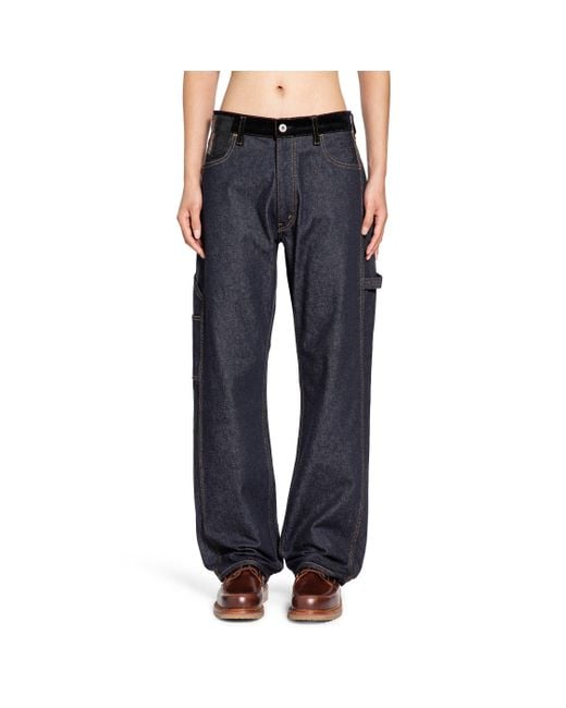 Junya Watanabe Blue Paneled Straight Jeans for men
