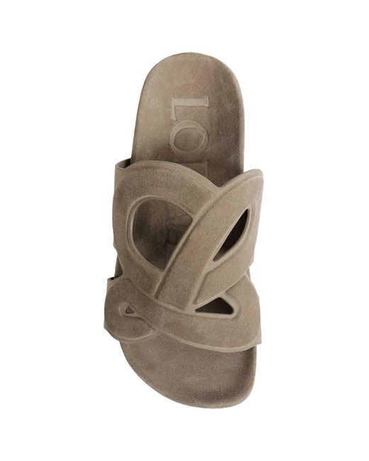 Loewe Gray Ease Monogram Slides for men