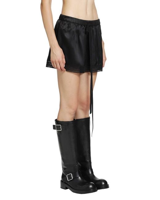 Ann Demeulemeester Black Anda Satin Lace Shorts