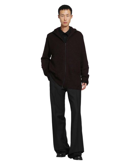 Yohji Yamamoto Black High-Neck Zip Cardigan for men