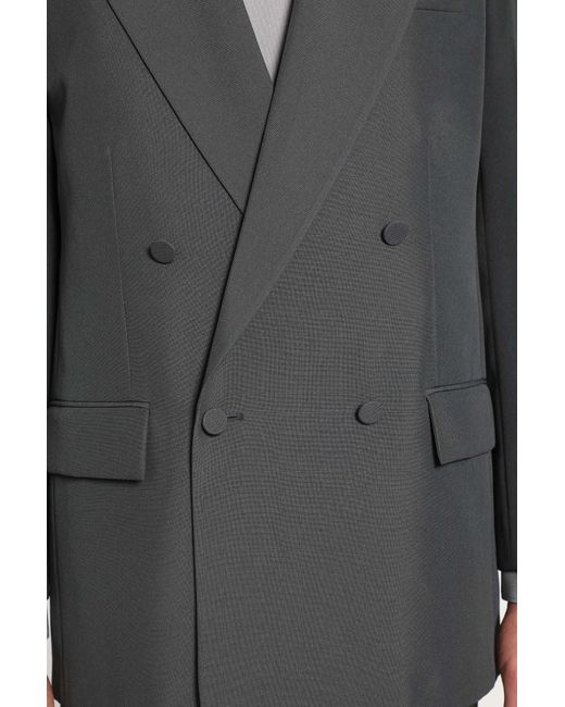 Gucci Gray Double-Breasted Twill Blazer for men