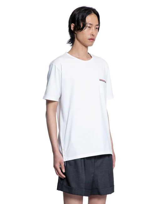 Thom Browne White Medium Weight Jersey Pocket T-Shirt for men