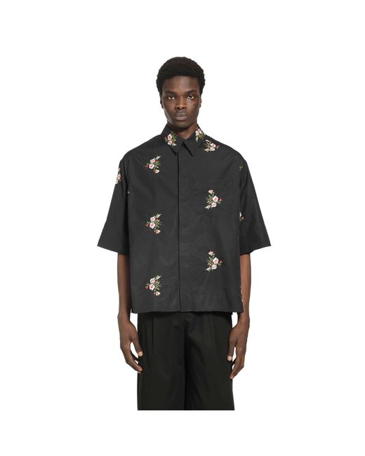Simone Rocha Black Boxy Pen Pocket Shirt for men