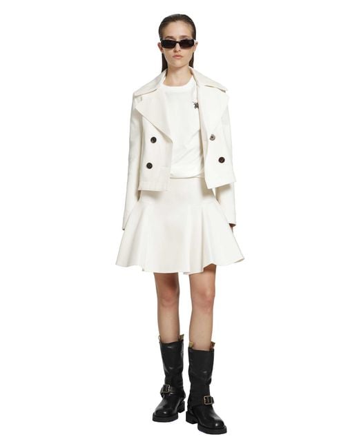 Burberry White Cropped Cotton Jacket
