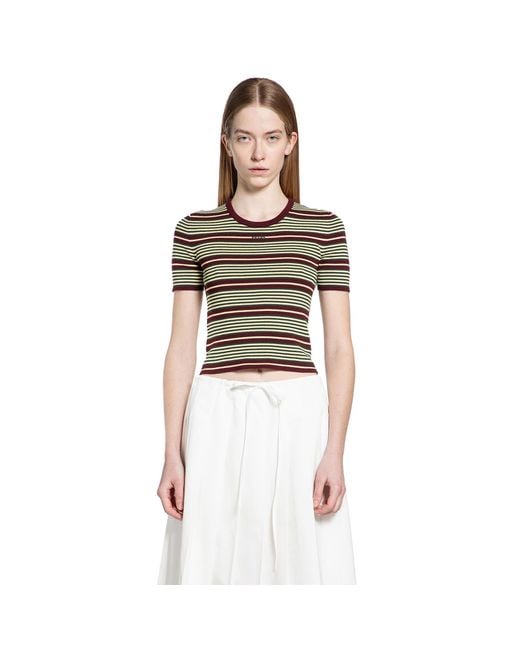 Prada Red Striped Cotton T-Shirt