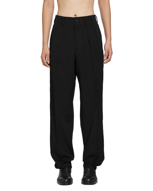Yohji Yamamoto Black Suit Gabardine-Tuck Pants for men