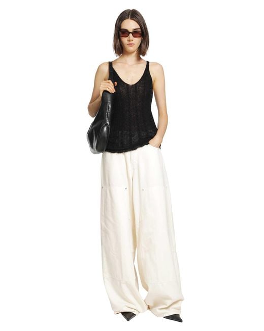 Haikure Black Lois Semi-Sheer Tank Top