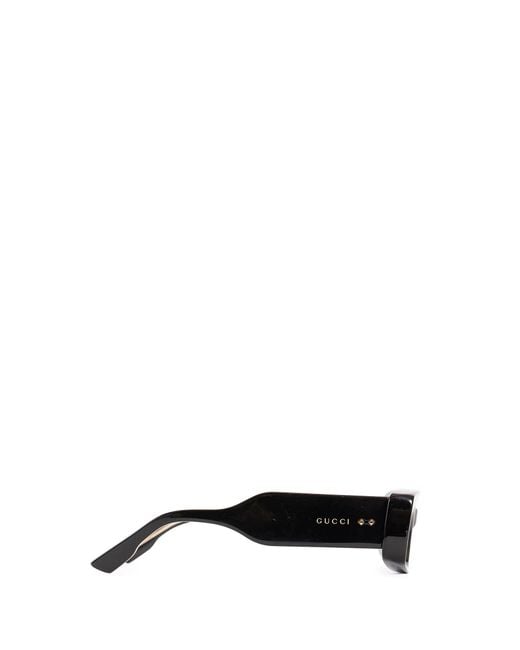 Gucci Black Rectangular Acetate Sunglasses