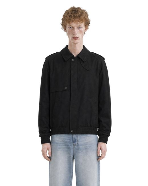 MM6 by Maison Margiela Black Cotton Twill Jacket for men