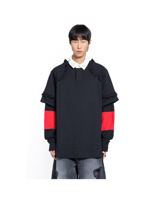 Simone Rocha Blue Layered Ruffle Rugby Shirt for men