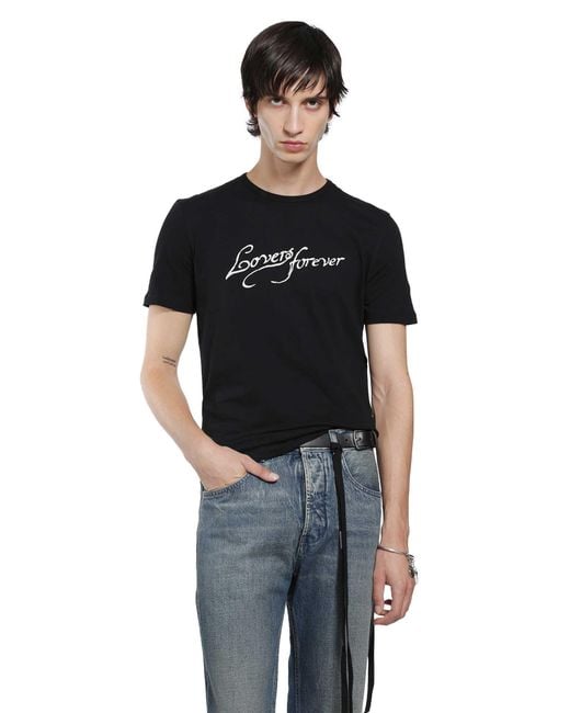 Ann Demeulemeester Black Baptist 'Lovers Forever' Standard T-Shirt for men