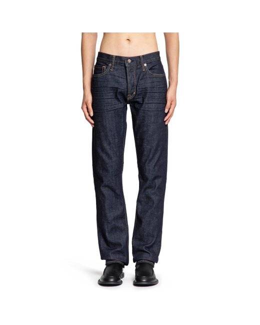 Tom Ford Blue Jeans A Taglio Dritto Con Cimosa for men