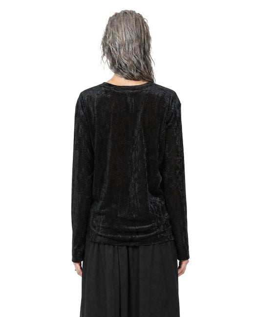 Comme des Garçons Black Coated Lace Long Sleeve Top