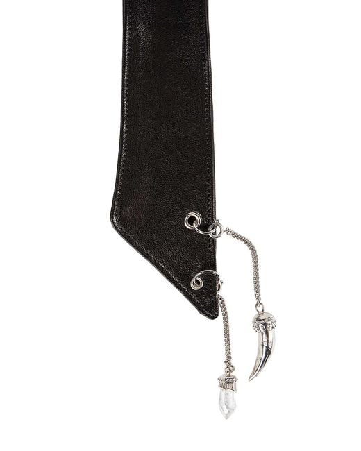 Ann Demeulemeester Black Resi Tie With Charms for men
