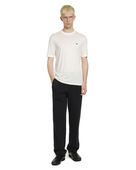 Emporio Armani White Cotton Blend T-Shirt for men