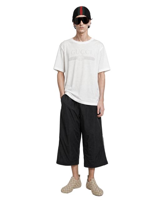 Gucci Black Interlocking G Cotton Nylon Bermudas for men