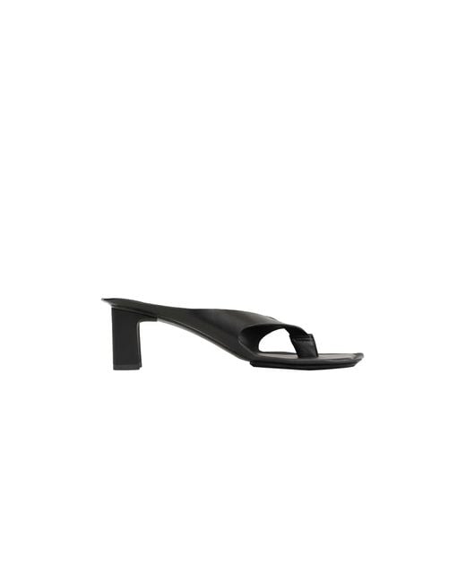 MM6 by Maison Margiela Black Anatomic Leather Flip Flop Mules
