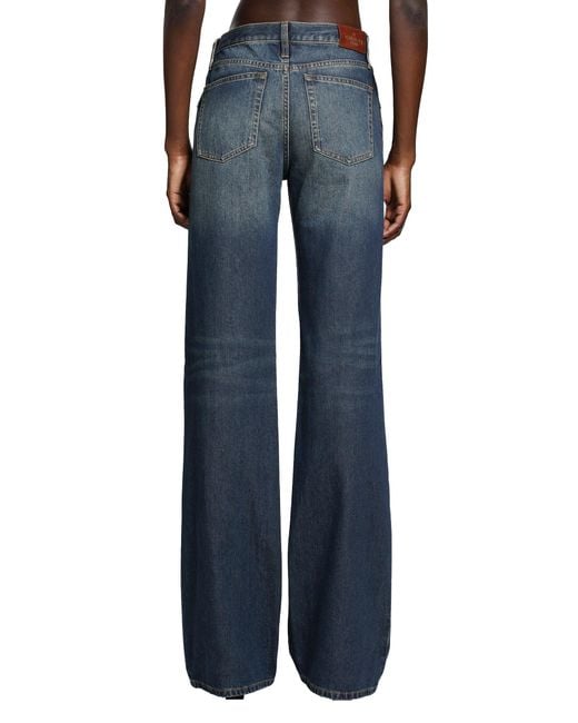 Gucci Blue Cotton Denim Pants With Horsebit