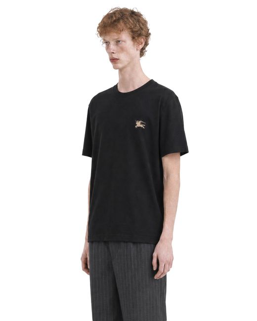 Burberry Black Cotton T-Shirt for men