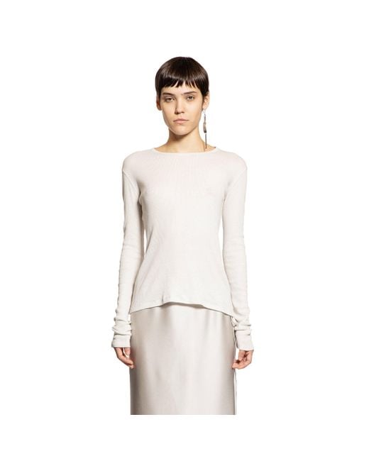Ann Demeulemeester White Fiene Long Sleeve T-Shirt