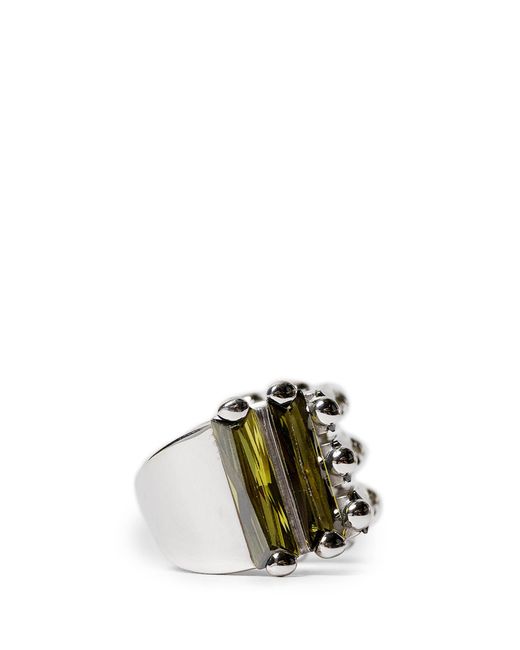 ALAN CROCETTI Green Crystallised Armour Ring