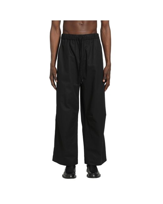 Simone Rocha Black Elasticated Knee Pleat Trousers for men