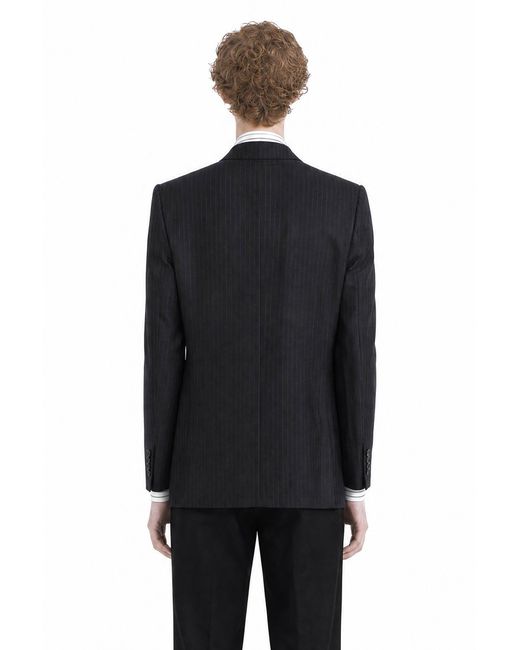 Tom Ford Black Saxony Herringbone Stripe Jacket for men
