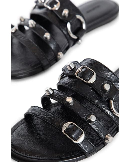 Balenciaga Black City Flat Sandals