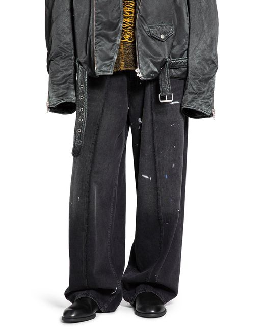 MM6 by Maison Margiela Painted Wide Leg Jeans in Black for Men | Lyst