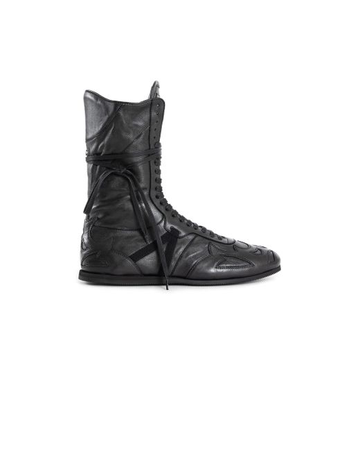 Ann Demeulemeester Black Palne High-Top Boxing Sneakers for men